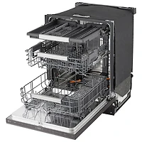 LG FlushFit 24" 44dB Built-In Dishwasher with Third Rack (LDNPM654D) - Black Stainless Steel