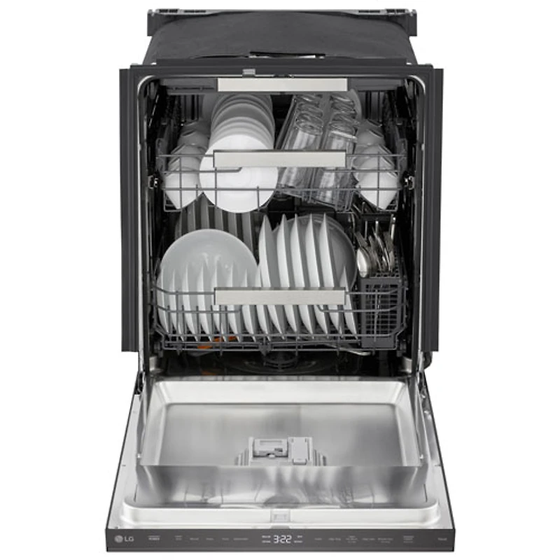 LG FlushFit 24" 44dB Built-In Dishwasher with Third Rack (LDNPM654D) - Black Stainless Steel