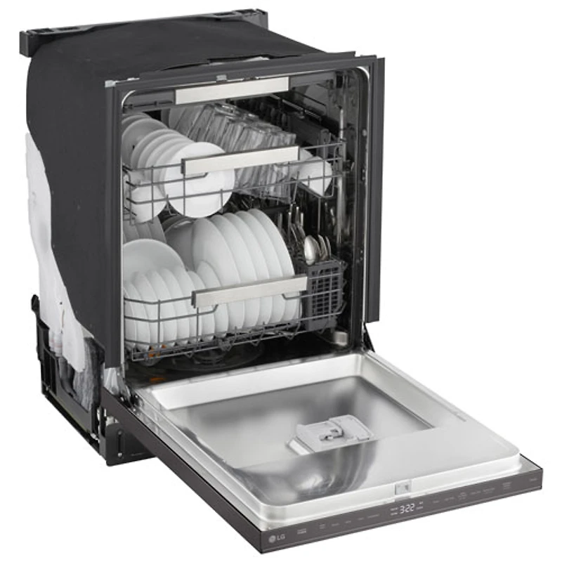 LG FlushFit 24" 44dB Built-In Dishwasher with Third Rack (LDNPM654D) - Black Stainless Steel