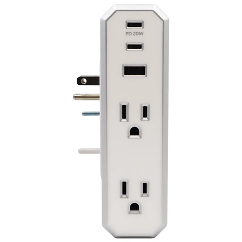 Austere 4-Outlet Surge Protector with USB-A & Dual USB-C Ports