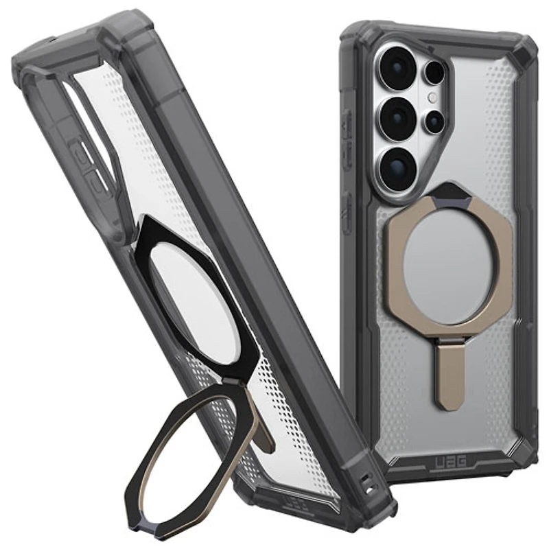 Étui rigide ajusté d'Urban Armor Gear avec aimant et béquille pour Galaxy S26 Ultra - Cendré/Titane