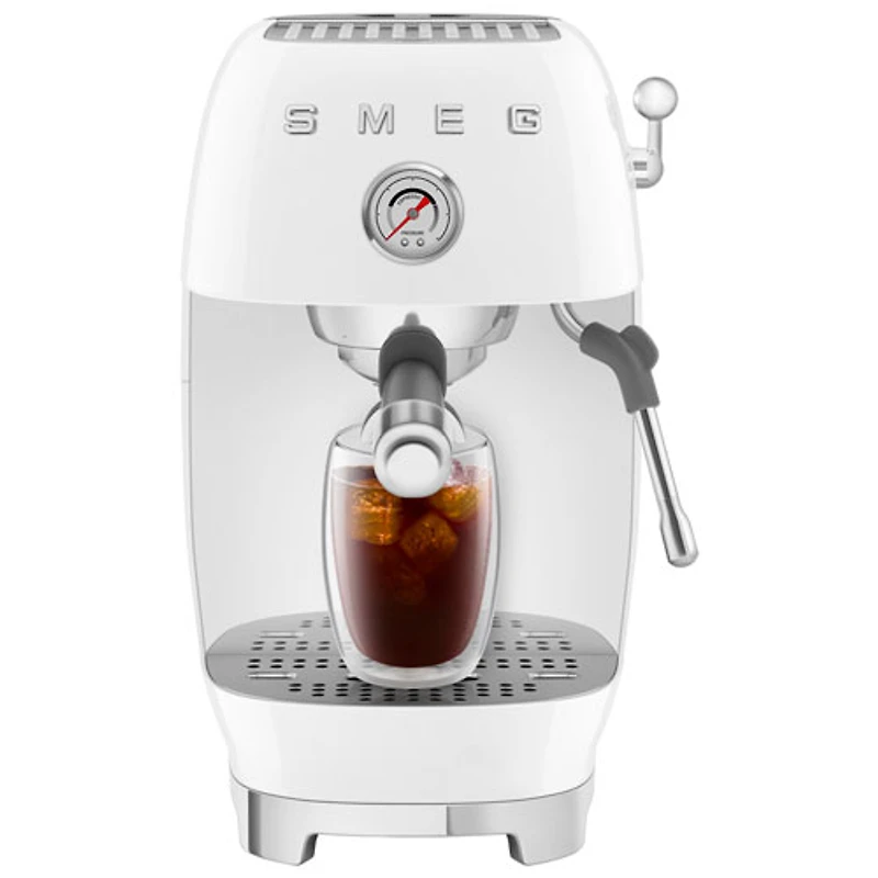 Smeg Manual Espresso Machine with Cold Brew - White