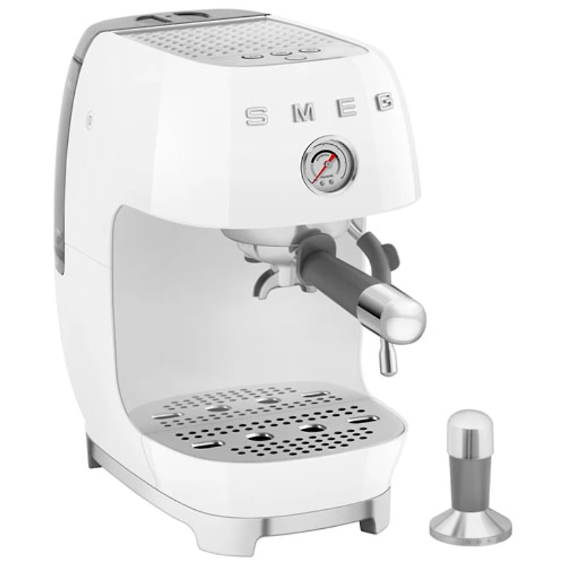 Smeg Manual Espresso Machine with Cold Brew - White