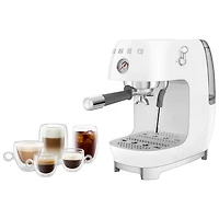 Smeg Manual Espresso Machine with Cold Brew - White