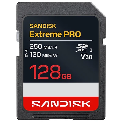 Carte mémoire SD UHS-I 250 Mo/s 128 Go Extreme Pro de SanDisk