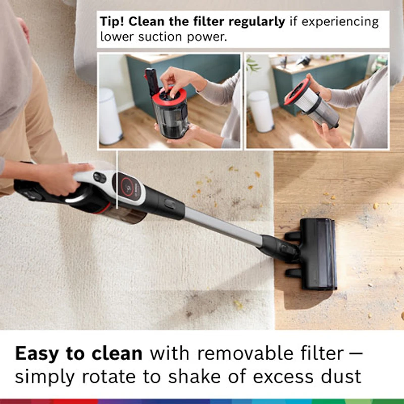 Bosch Unlimited 9 Cordless Stick Vacuum - White