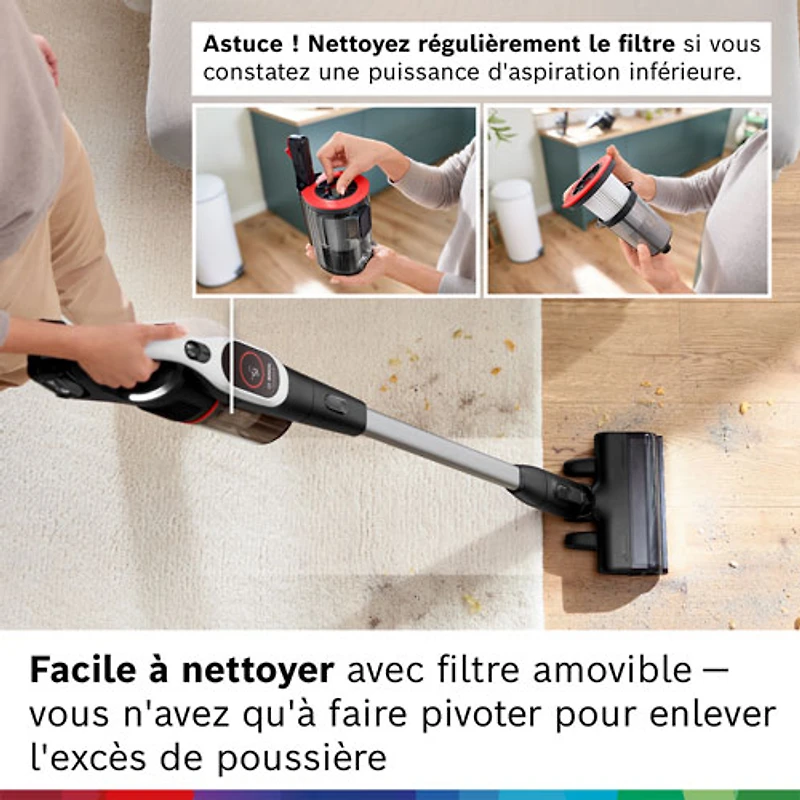 Bosch Unlimited 9 Cordless Stick Vacuum - White