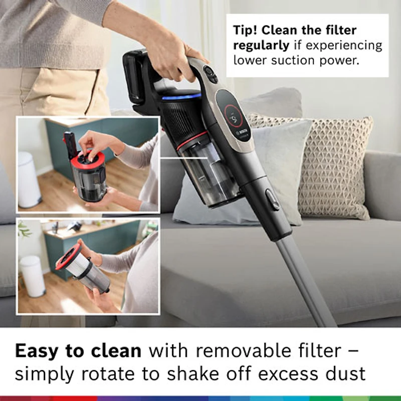 Bosch Unlimited 9 Cordless Stick Vacuum - Dark Cream