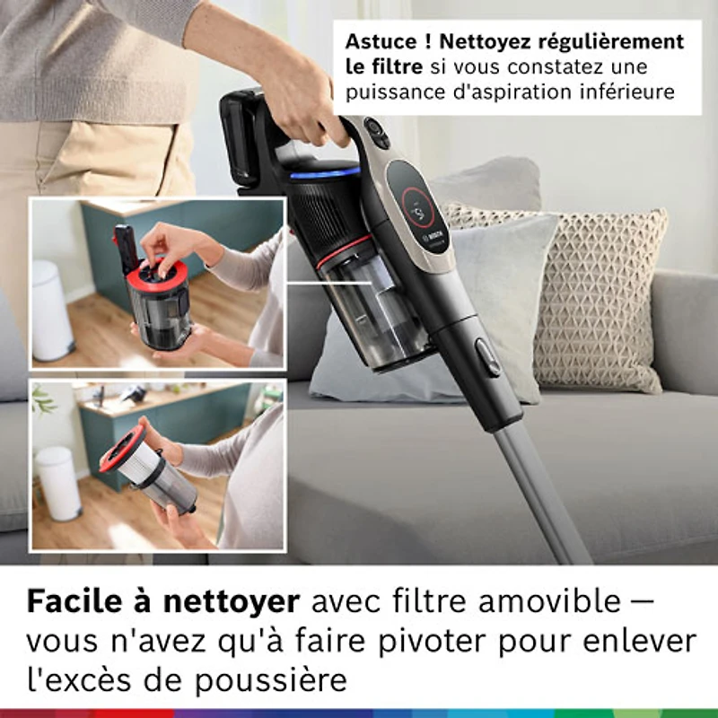 Aspirateur-balai sans fil Unlimited 9 de Bosch - Crème foncée