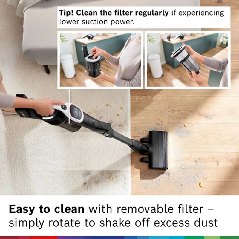 Bosch Unlimited 10 Cordless Stick Vacuum - White