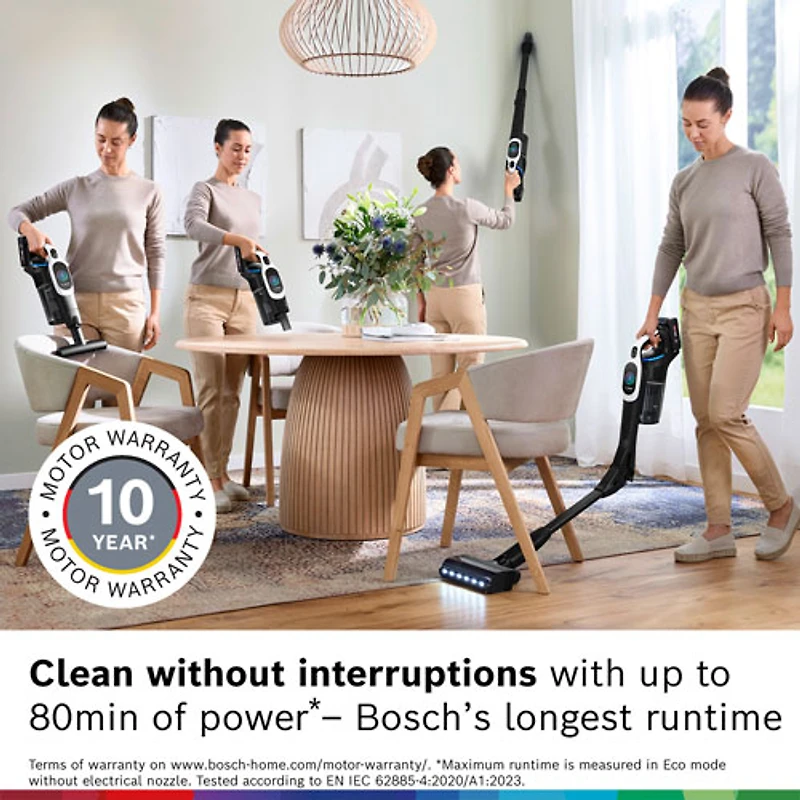 Aspirateur-balai sans fil Unlimited 10 de Bosch - Blanc