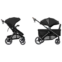 Evenflo Transformer Wagon to Full-Size Stroller - Pitch Black