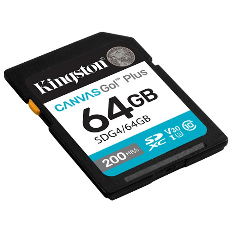 Carte mémoire SD Kingston Canvas Go! Plus 200 Mo/s 64 Go de Kingston