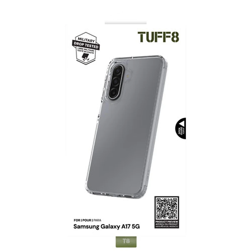 TUFF8 Rugged Fitted Hard Shell Case for Galaxy A17 - Clear