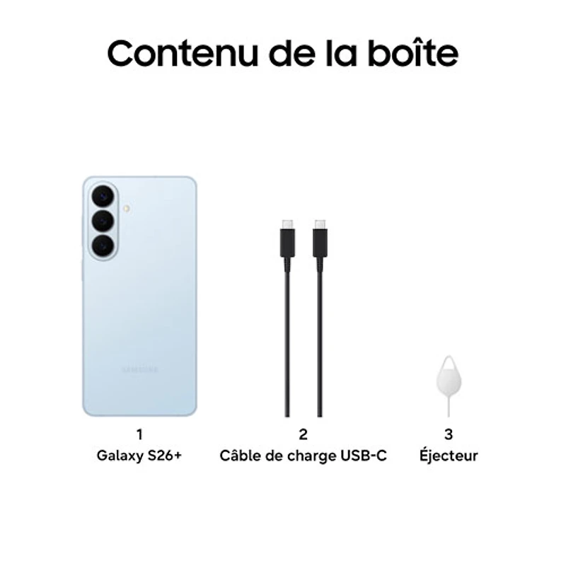 Galaxy S26+ (Plus) de Go de Samsung - Bleu ciel