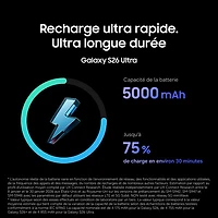 Galaxy S26 Ultra de 256 Go de Samsung - Bleu ciel - Déverrouillé