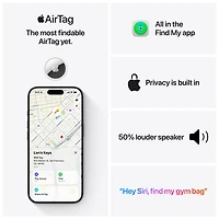 Apple AirTag (2nd generation) Bluetooth Item Tracker - White