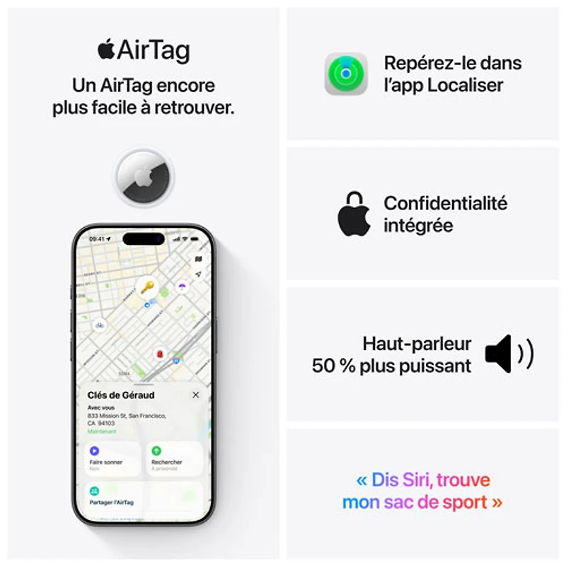 Apple AirTag (2nd generation) Bluetooth Item Tracker - White