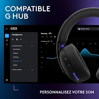 Casque de jeu sans fil G325 LIGHTSPEED de Logitech - Noir