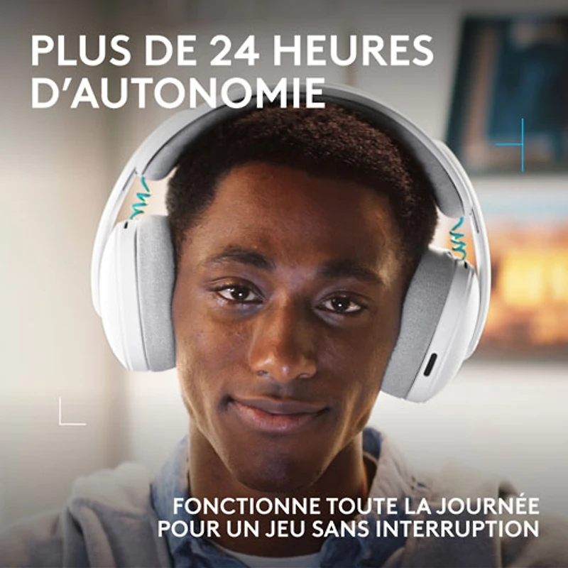 Casque de jeu sans fil G325 LIGHTSPEED de Logitech - Blanc
