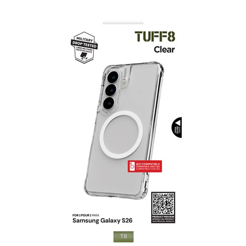 TUFF8 Fitted Hard Shell Case for Galaxy S26 - Clear