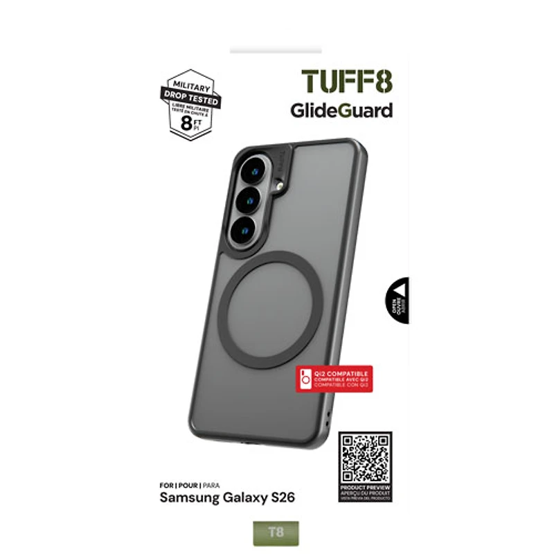 TUFF8 Glide Guard Fitted Hard Shell Case for Galaxy S26 - Black