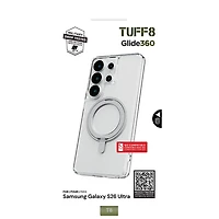 TUFF8 Glide 360 Fitted Hard Shell Case for Galaxy S26 Ultra - Clear