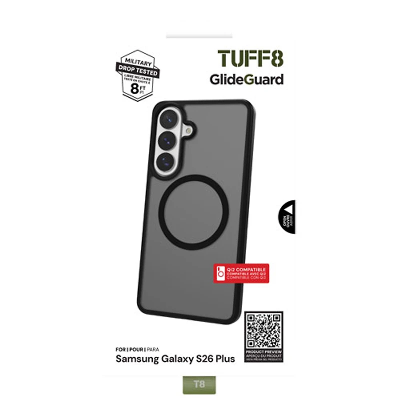 TUFF8 Glide Guard Fitted Hard Shell Case for Galaxy S26+ (Plus) - Black
