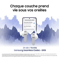 Écouteurs boutons 100 % sans fil à isolation sonore Galaxy Buds4 de Samsung - Blanc