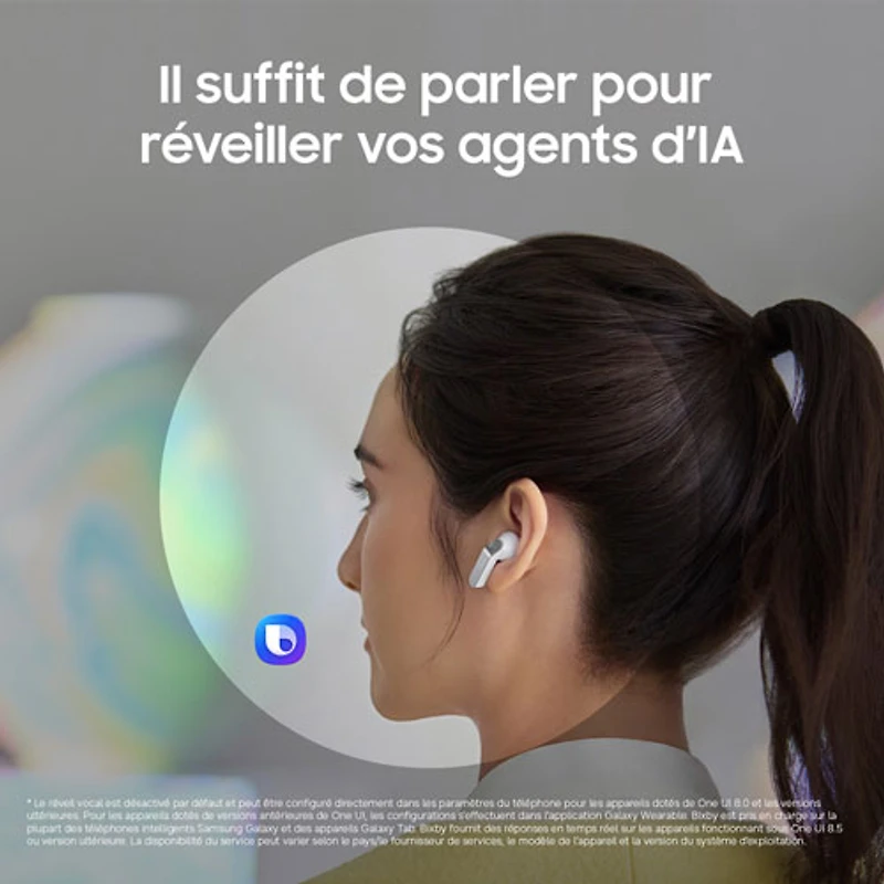 Écouteurs boutons 100 % sans fil à isolation sonore Galaxy Buds4 de Samsung - Blanc