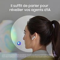 Écouteurs boutons 100 % sans fil à isolation sonore Galaxy Buds4 de Samsung - Blanc