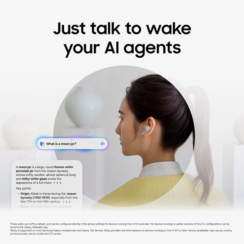 Écouteurs boutons 100 % sans fil à suppression du bruit Galaxy Buds4 Pro de Samsung - Blanc