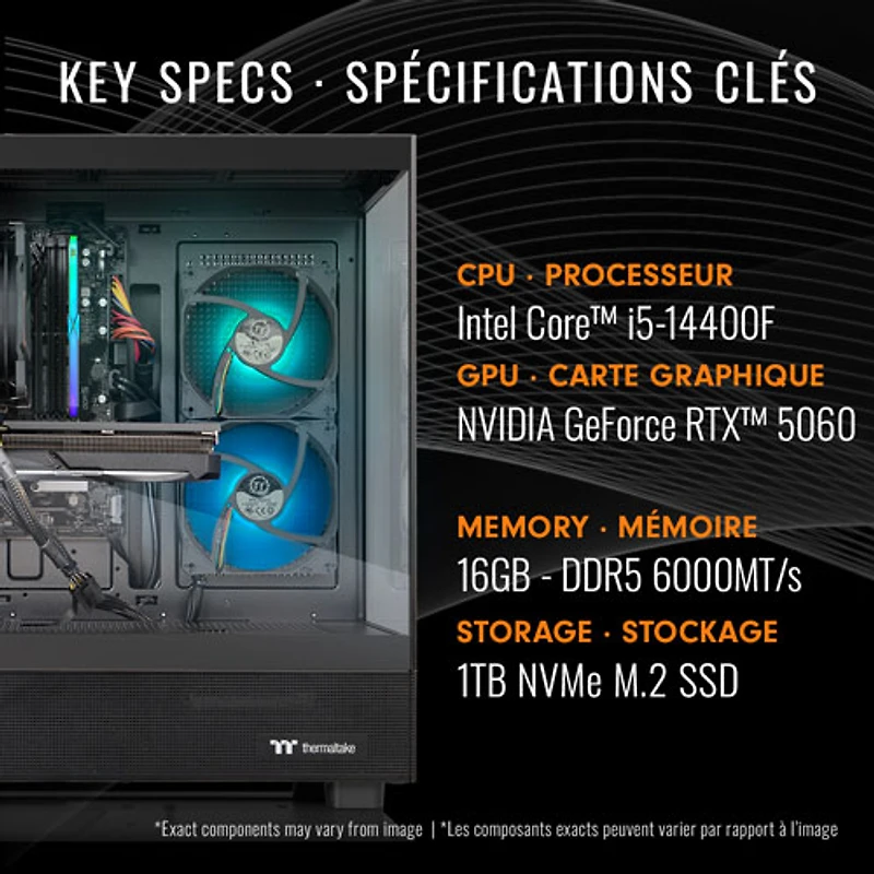 Thermaltake LCGS View Gaming PC (Intel Core i5-14400F/16GB RAM/1TB SSD/GeForce RTX 5060/Win11) - En