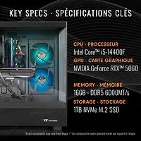 Thermaltake LCGS View Gaming PC (Intel Core i5-14400F/16GB RAM/1TB SSD/GeForce RTX 5060/Win11) - En