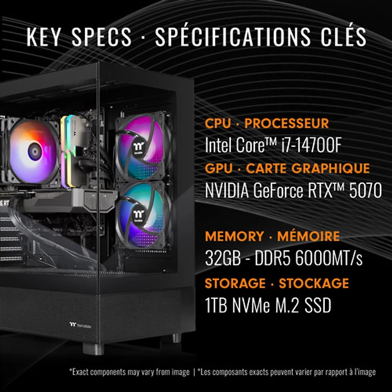 Thermaltake LCGS View Gaming PC (Intel Core i7-14700F/32GB RAM/1TB SSD/GeForce RTX 5070/Windows 11) - En