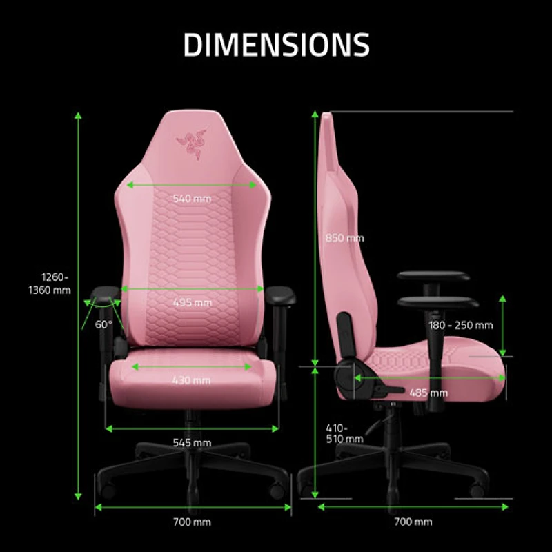 Fauteuil de jeu ergonomique en cuir EPU Iskur V2 X NewGen de Razer - Quartz