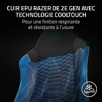 Fauteuil de jeu ergonomique en cuir EPU Iskur V2 X NewGen de Razer - Noir/Vert