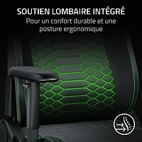 Fauteuil de jeu ergonomique en cuir EPU Iskur V2 X NewGen de Razer - Noir/Vert