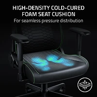 Fauteuil de jeu ergonomique en cuir EPU Iskur V2 X NewGen de Razer - Noir/Vert
