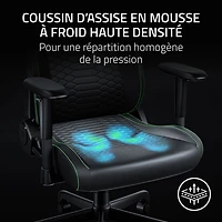 Fauteuil de jeu ergonomique en cuir EPU Iskur V2 X NewGen de Razer - Noir/Vert