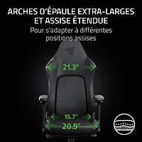 Fauteuil de jeu ergonomique en cuir EPU Iskur V2 NewGen de Razer - Noir