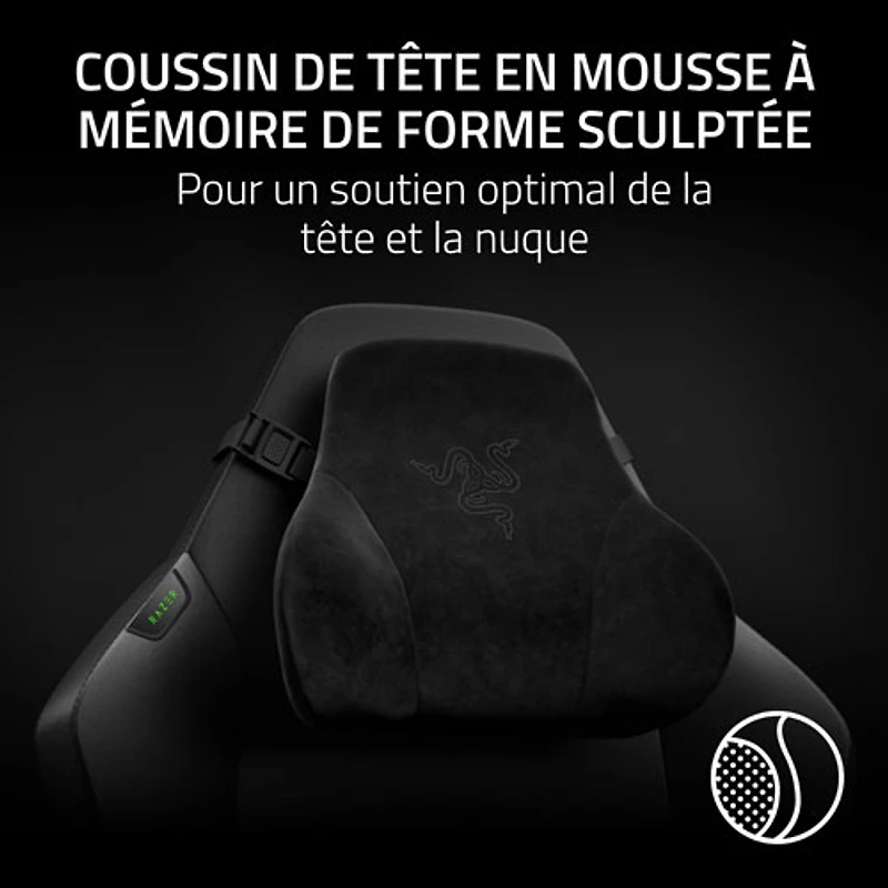 Fauteuil de jeu ergonomique en cuir EPU Iskur V2 NewGen de Razer - Noir