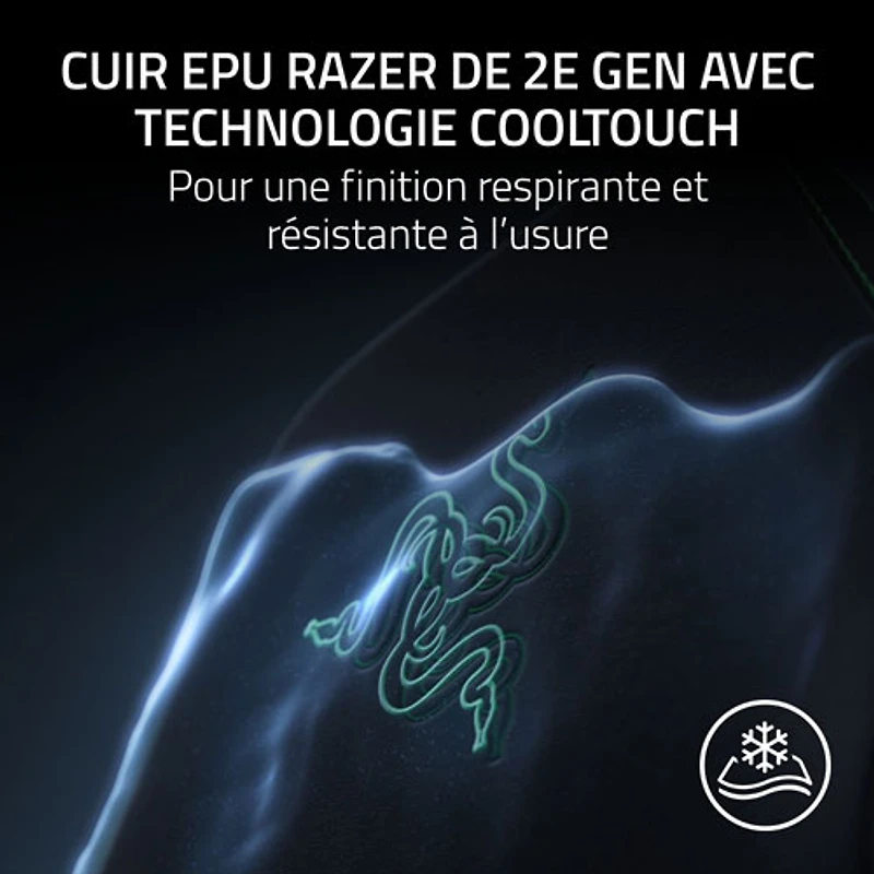 Fauteuil de jeu ergonomique en cuir EPU Iskur V2 NewGen de Razer - Noir