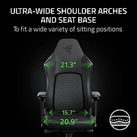 Fauteuil de jeu ergonomique en cuir EPU Iskur V2 NewGen de Razer - Noir