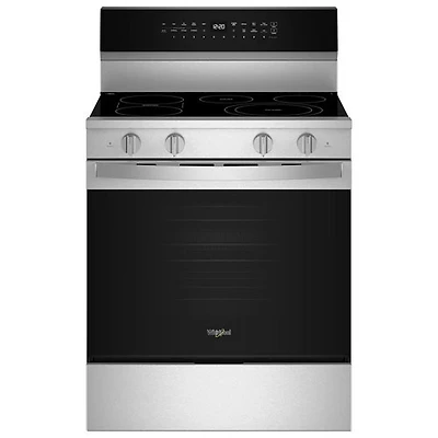 Boîte ouverte - Cuisinière électrique autonome 5 éléments avec convection véritable et friture à l'air 5,3 pi³ 30 po de Whirlpool (YWFES7030SZ) - Acier inoxydable