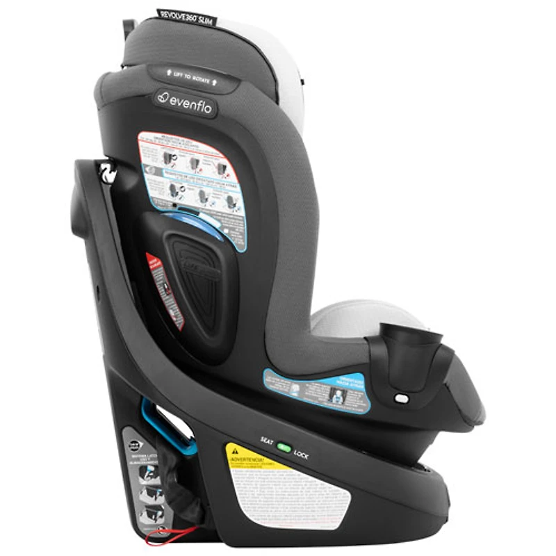 Evenflo Gold Revolve360 Slim Rotational 2-in-1 Convertible Booster Car Seat with SensorSafe - Pearl Grey