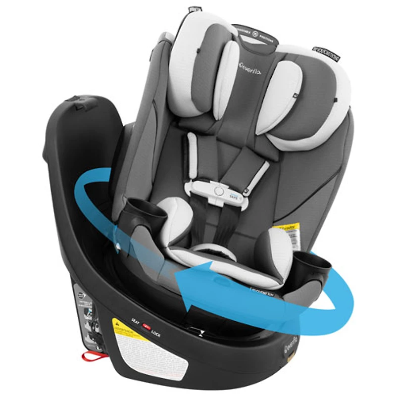 Evenflo Gold Revolve360 Slim Rotational 2-in-1 Convertible Booster Car Seat with SensorSafe - Pearl Grey