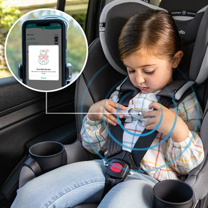Evenflo Gold Revolve360 Slim Rotational 2-in-1 Convertible Booster Car Seat with SensorSafe - Obsidian Black