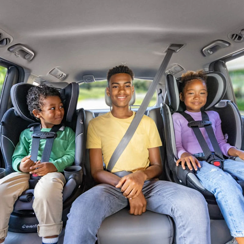 Evenflo Gold Revolve360 Slim Rotational 2-in-1 Convertible Booster Car Seat with SensorSafe - Obsidian Black