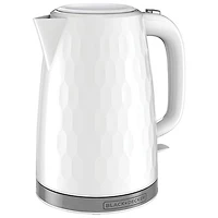 Black & Decker Honeycomb Cordless Electric Kettle - 1.7L - White